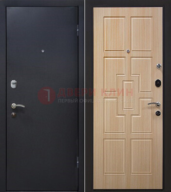 Черная железная дверь с порошковым покрытием ДП-187 в Твери