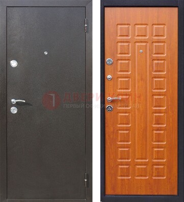 Коричневая стальная дверь с порошковым напылением ДП-202 в Твери