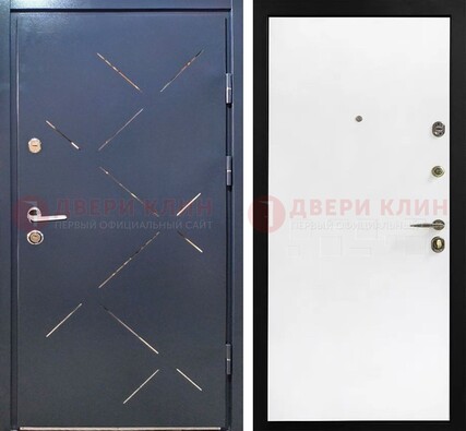 Входная дверь с порошковым напылением Антик медь с Белой МДФ ДП-208 в Белгороде