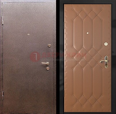 Коричневая металлическая дверь с порошковым окрасом ДП-22 в Твери