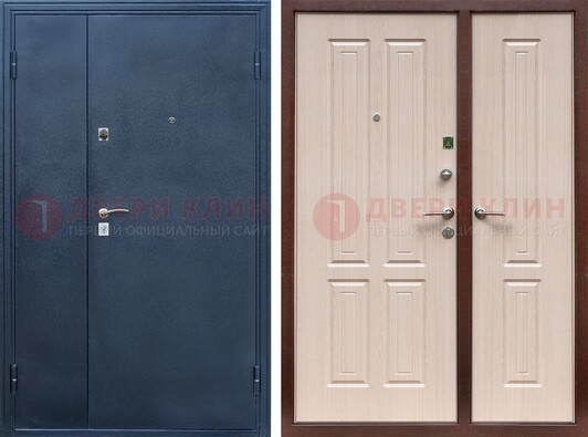 Стальная серая дверь с порошковым напылением с МДФ ДП-239 в Твери