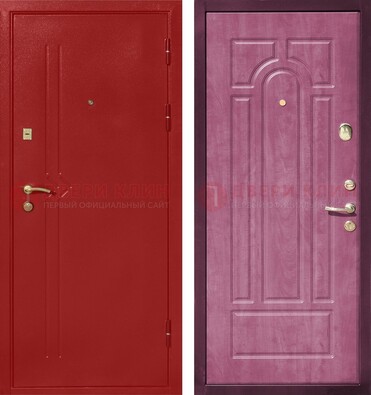 Красная входная дверь с порошковым напылением ДП-240 в Сургуте