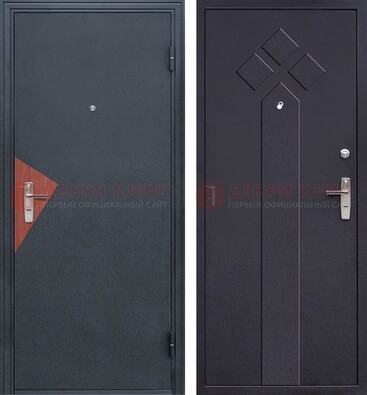 Черная входная дверь с порошковым напылением и узором внутри ДП-241 в Твери