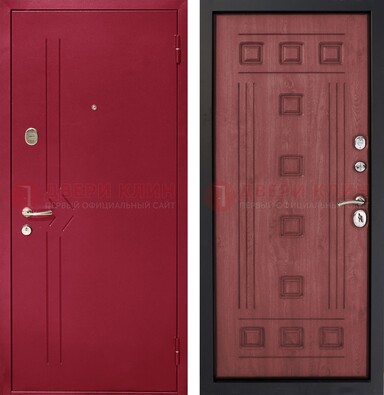 Красная железная дверь с порошковым напылением ДП-242 в Твери