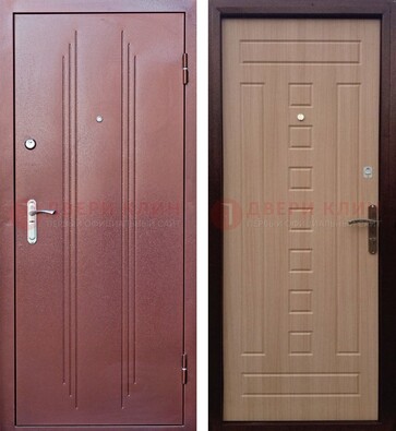 Стальная серая дверь с порошковым напылением и МДФ Шоколад ДП-249 в Твери