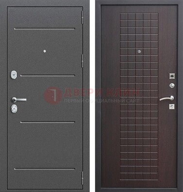 Металлическая дверь с порошковым покрытием и МДФ Махагон ДП-254 в Твери