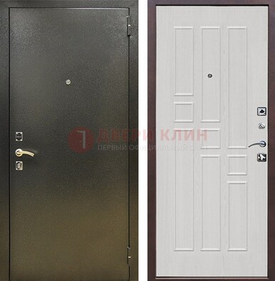 Входная дверь Темное серебро с порошковой отделкой и терморазрывом МДФ ДП-282 в Перми