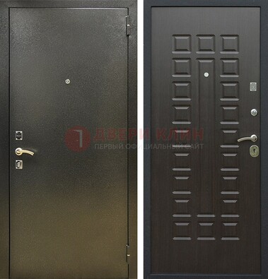 Темно-серая железная дверь с порошковым покрытием и МДФ Венге ДП-287 в Белгороде