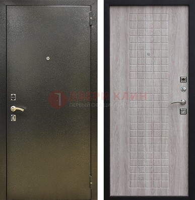 Железная темная дверь с порошковым покрытием и филенчатой МДФ ДП-297 в Белгороде