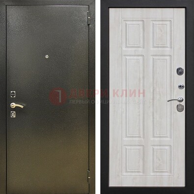Входная темно-серая дверь с порошковым напылением и МДФ с филенкой ДП-302 в Твери