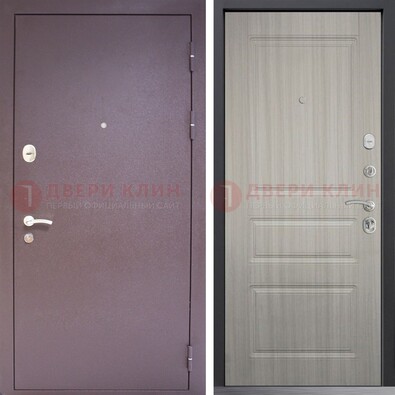 Темная стальная дверь с порошковым окрасом и МДФ ДП-310 в Твери