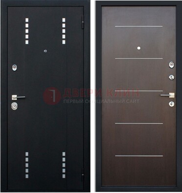 Черная металлическая дверь с порошковым окрасом ДП-62 в Твери