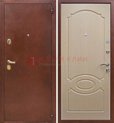 Коричневая металлическая дверь с порошковым окрасом ДП-76 в Твери