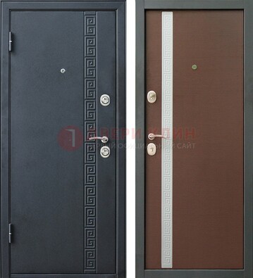Черная стальная дверь с порошковым напылением ДП-9 в Твери