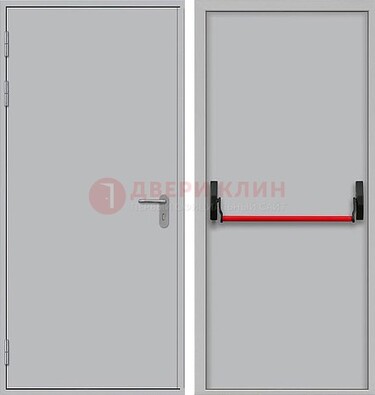 Белая металлическая противопожарная дверь с длинной ручкой ДПП-14 в Твери