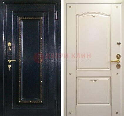 Парадная дверь с золотистым декором ДПР-3 в квартиру в Твери
