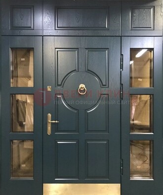 Стальная парадная дверь ДПР-64 со стеклопакетом в Твери