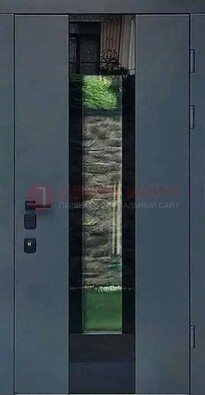 Современная дверь со стеклом для коттеджа ДС-40 в Твери