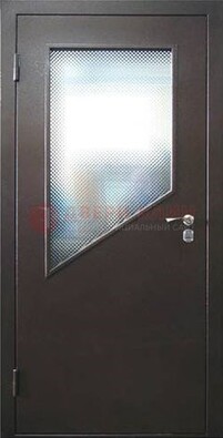 Стальная дверь со стеклом ДС-5 в кирпичный коттедж в Твери
