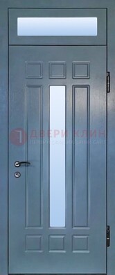 Серая металлическая дверь со стеклом ДС-70 в Твери
