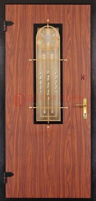 Дополнительная дверь со стеклом и золотой ковкой ДСК-16 в Сергиевом Посаде