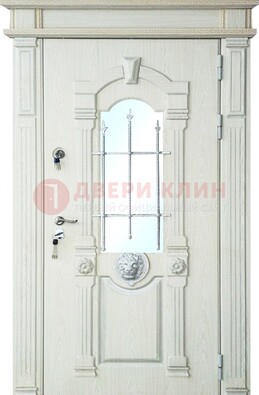Герметичная входная дверь со стеклом и ковкой с украшением ДСК-64 в Твери