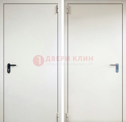 Белая железная техническая дверь ДТ-16 в Твери