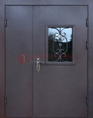 Тамбурная дверь Порошок со стеклом и ковкой ДТМ-48 в Твери
