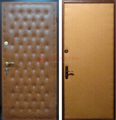 Желтая железная дверь с винилискожей ДВ-2 в Белгороде