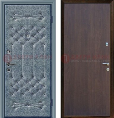 Серая металлическая дверь с винилискожей ДВ-35 в Твери