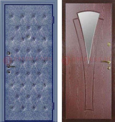 Синяя железная дверь с винилискожей ДВ-39 в Твери