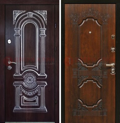 Железная дверь с виноритом в цвете Итальянский орех ДВТ-103 в Твери