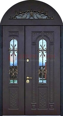 Железная дверь в цвете Итальянский орех с виноритом и темной МДФ ДВТ-157 в Твери