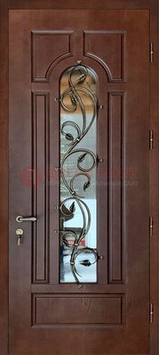 Железная дверь в цвете Итальянский орех с виноритом и МДФ Беленый дуб ДВТ-158 в Твери