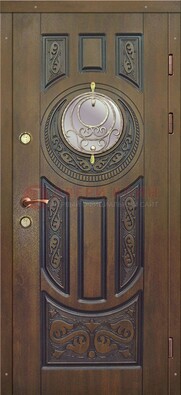 Одностворчатая входная дверь с виноритом и стеклом ДВТ-193 в Твери