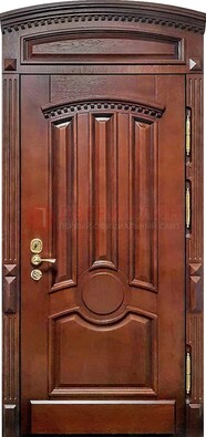 Темная стальная дверь с виноритом и фрамугой ДВТ-238 в Твери