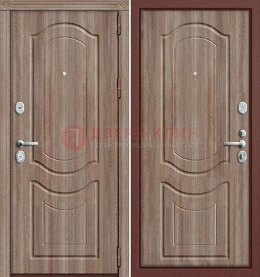 Коричневая металлическая дверь с виноритом ДВТ-26 в Рязани
