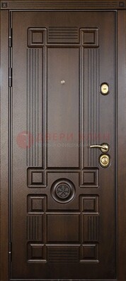 Темная железная дверь с виноритом и рисунком ДВТ-27 в Твери