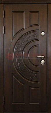 Темная стальная дверь с виноритом и рисунком ДВТ-28 в Твери