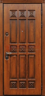 Коричневая стальная дверь с виноритом ДВТ-36 в Твери