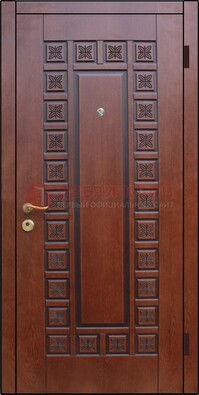 Коричневая стальная дверь с виноритом ДВТ-40 в Твери