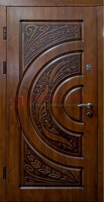 Коричневая металлическая дверь с виноритом ДВТ-42 в Твери