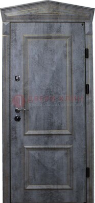 Серая железная уличная дверь с виноритом ДВТ-60 в Лыткарино