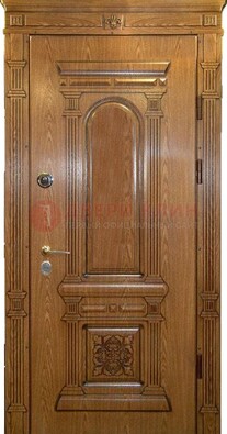 Коричневая железная дверь с виноритом Золотой дуб ДВТ-67 в Твери