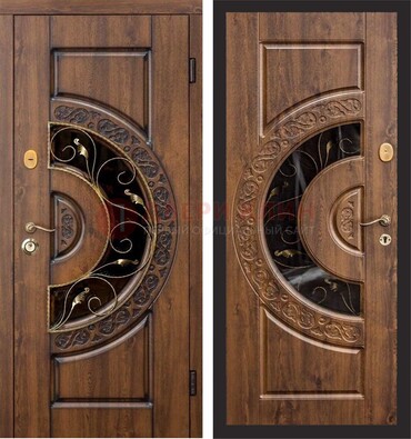 Металлическая дверь с виноритом и панелью Итальянский орех ДВТ-71 в Твери