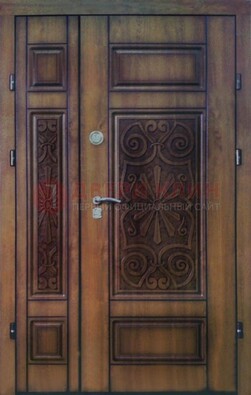 Входная железная дверь с виноритом и панелью Белый дуб внутри ДВТ-96 в Твери