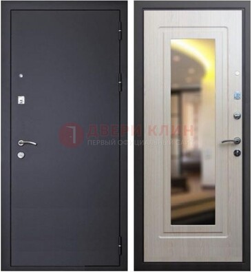Черная металлическая дверь с зеркалом ДЗ-26 в Твери
