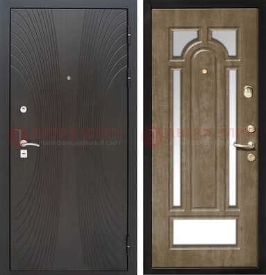 Белая металлическая дверь с МДФ Венге и зеркалом ДЗ-82 в Твери