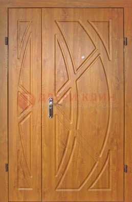 Полуторная металлическая дверь с МДФ золотой дуб ПЛ-17 в Твери